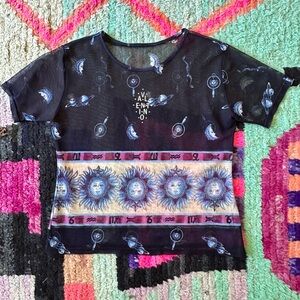 Vintage Valentino Zodiac Mesh Top